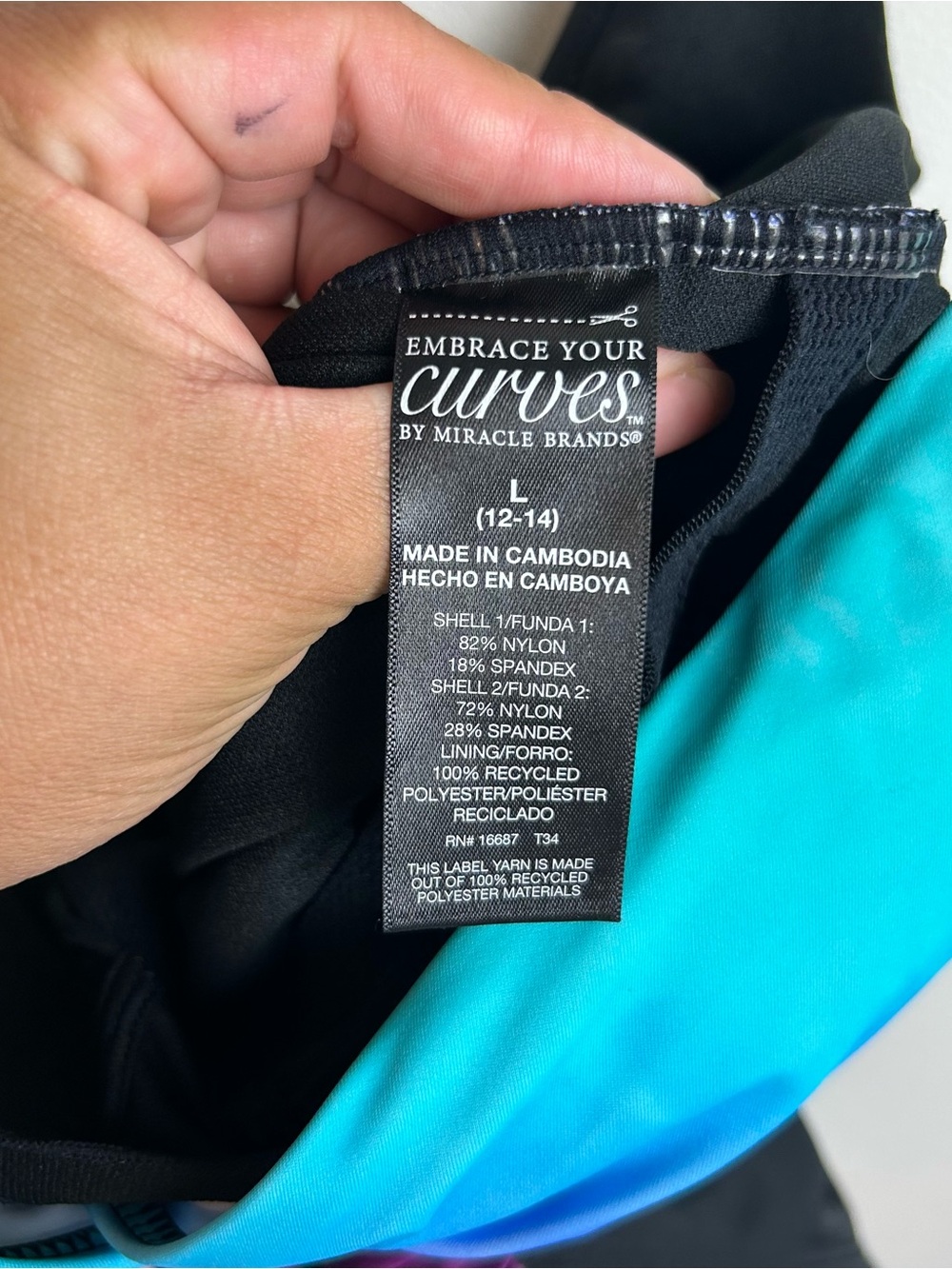 Embrace Your Curves Ombre One Piece Swimsuit | Ruched Wrap Bathing Suit L - Picture 8 of 11